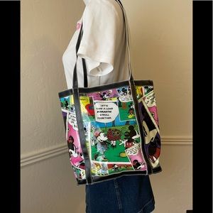 EUC VTG Disney Parks Mickey Minnie Vinyl Tote